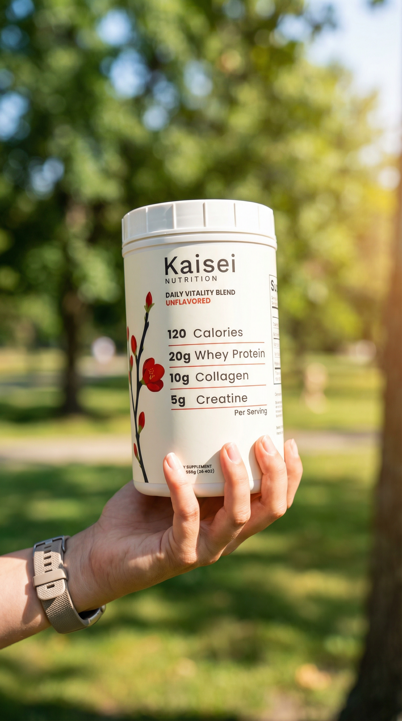 Hand holding Kaisei tub outdoors