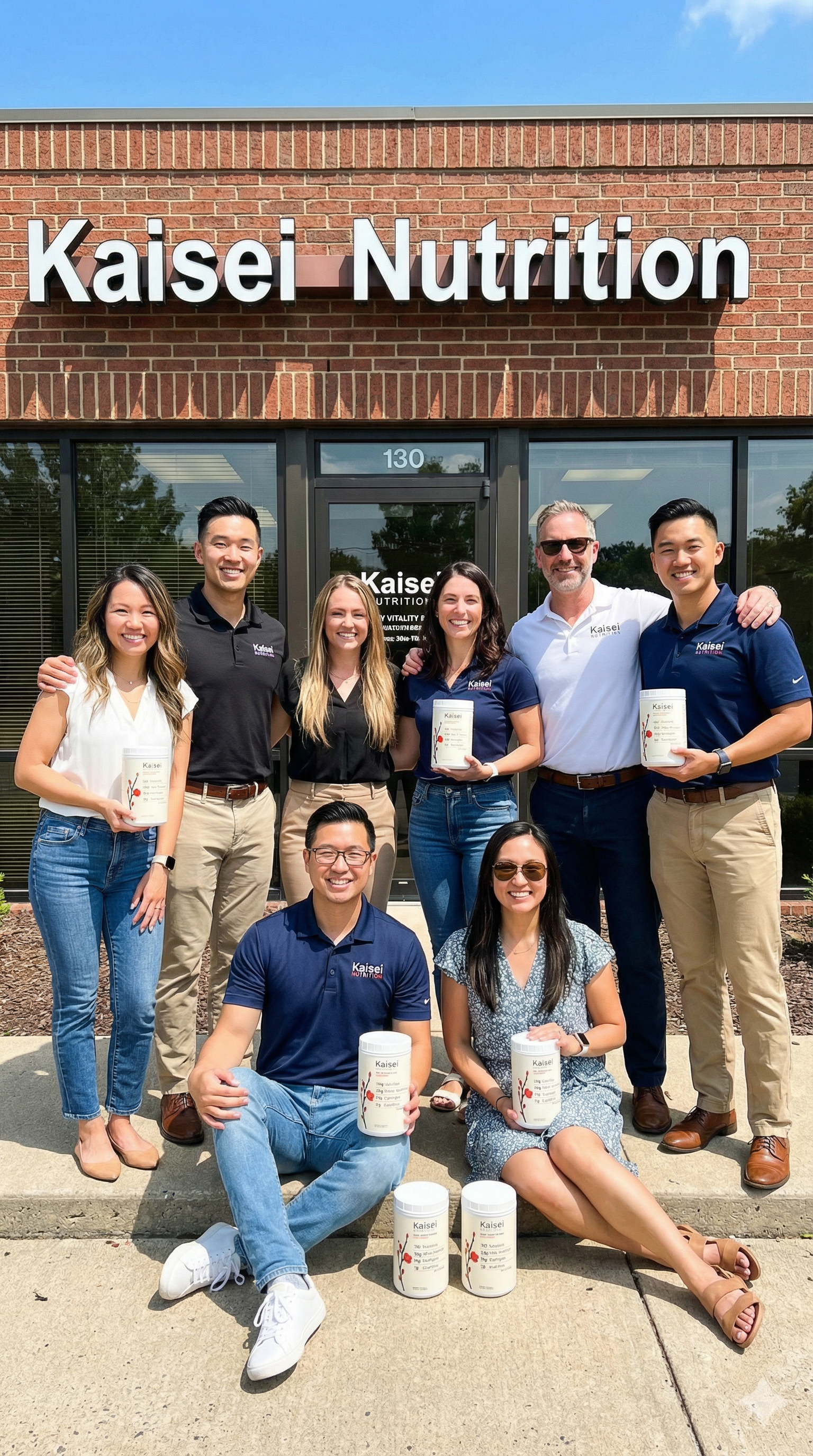 Kaisei Nutrition team outside headquarters